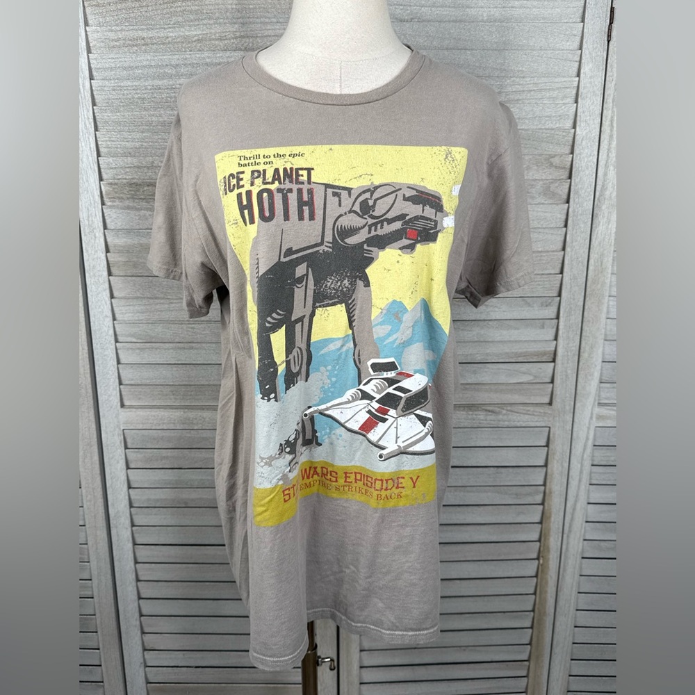 DISNEY Star Wars Ice Planet Hoth/The Empire Strikes Back Disneyland Gray Tee-L